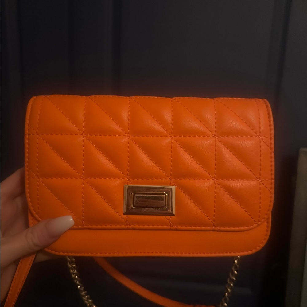 Orange also bag preowned 
Wear on gold hardware clasp 
Good condition